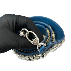 Lady Dior Medium Lambskin Cannage Blue SHW
