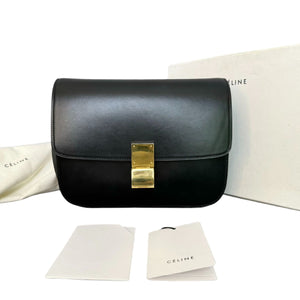 Classic Box Flap Medium Calfskin Black GHW