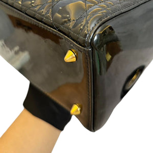 Lady Dior Medium Patent Leather Black GHW