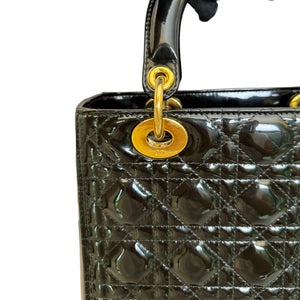 Lady Dior Medium Patent Leather Black GHW