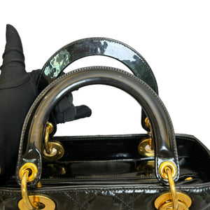 Lady Dior Medium Patent Leather Black GHW