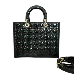 Lady Dior Large Patent Cannage Black GHW