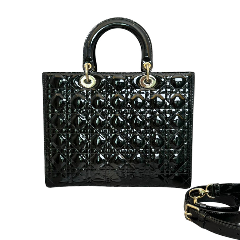 Lady Dior Large Patent Cannage Black GHW