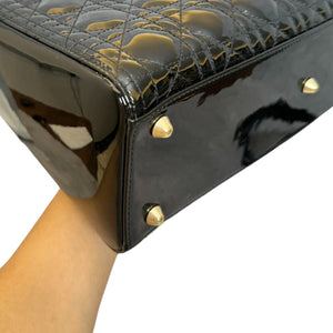 Lady Dior Large Patent Cannage Black GHW