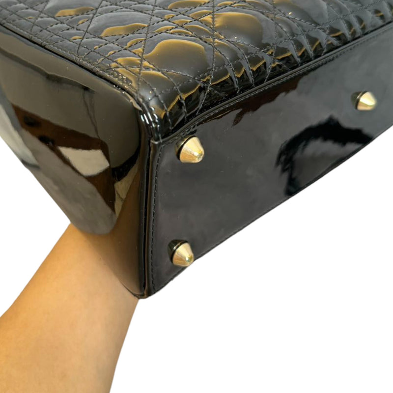 Lady Dior Large Patent Cannage Black GHW