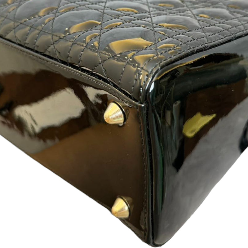 Lady Dior Large Patent Cannage Black GHW