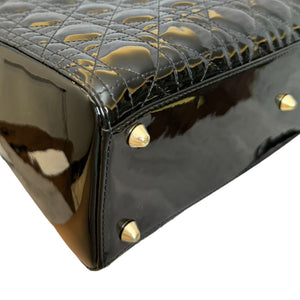 Lady Dior Large Patent Cannage Black GHW
