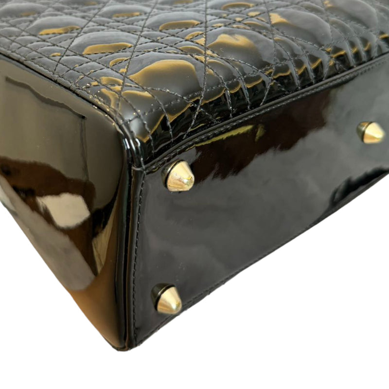Lady Dior Large Patent Cannage Black GHW