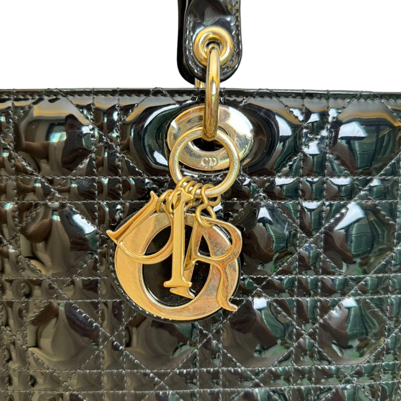 Lady Dior Large Patent Cannage Black GHW