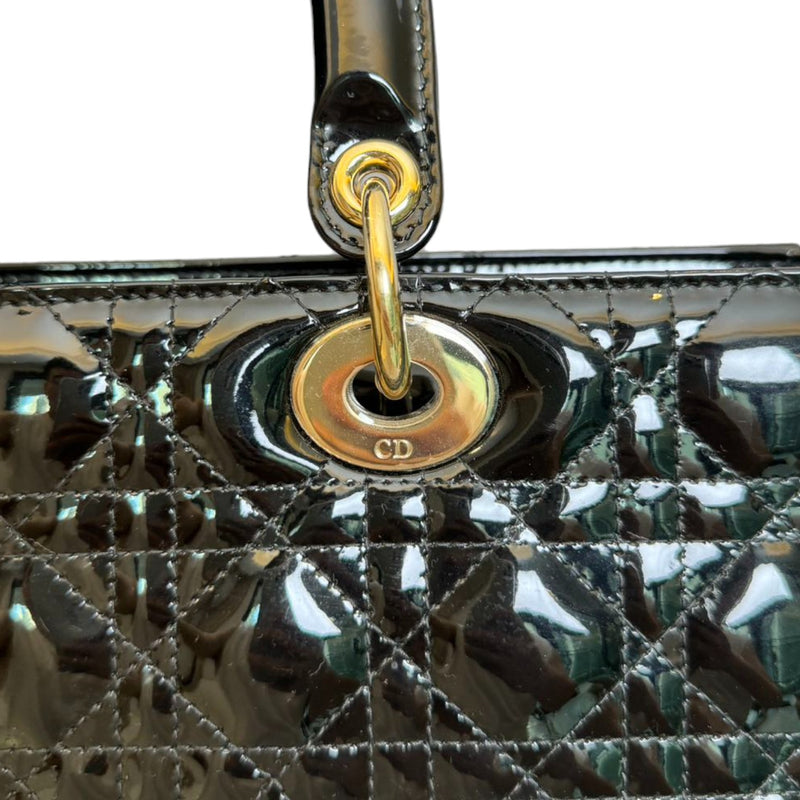 Lady Dior Large Patent Cannage Black GHW
