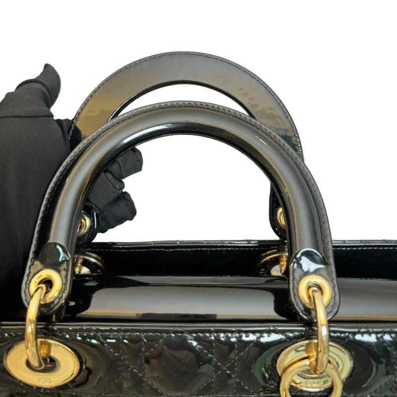 Lady Dior Large Patent Cannage Black GHW