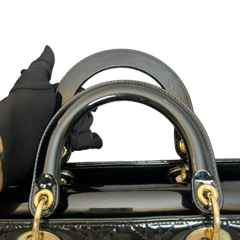 Lady Dior Large Patent Cannage Black GHW