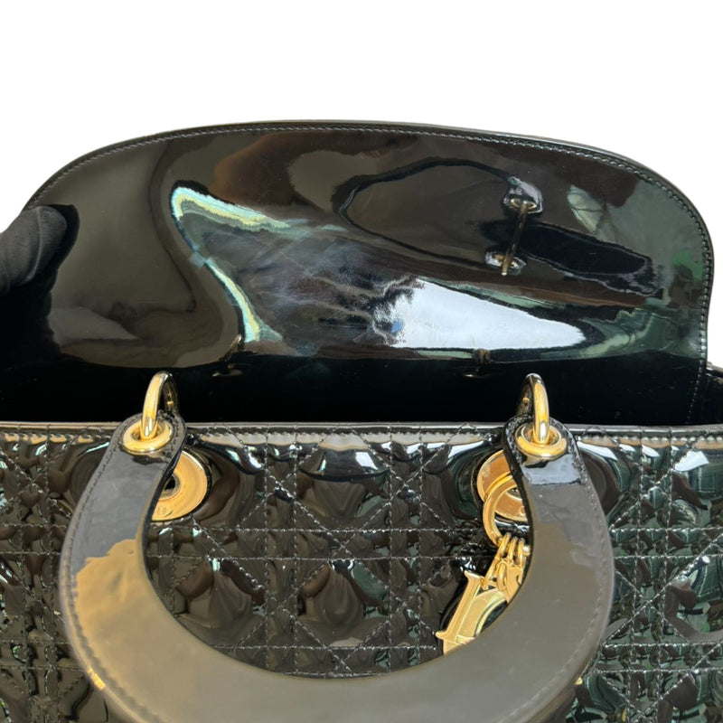 Lady Dior Large Patent Cannage Black GHW