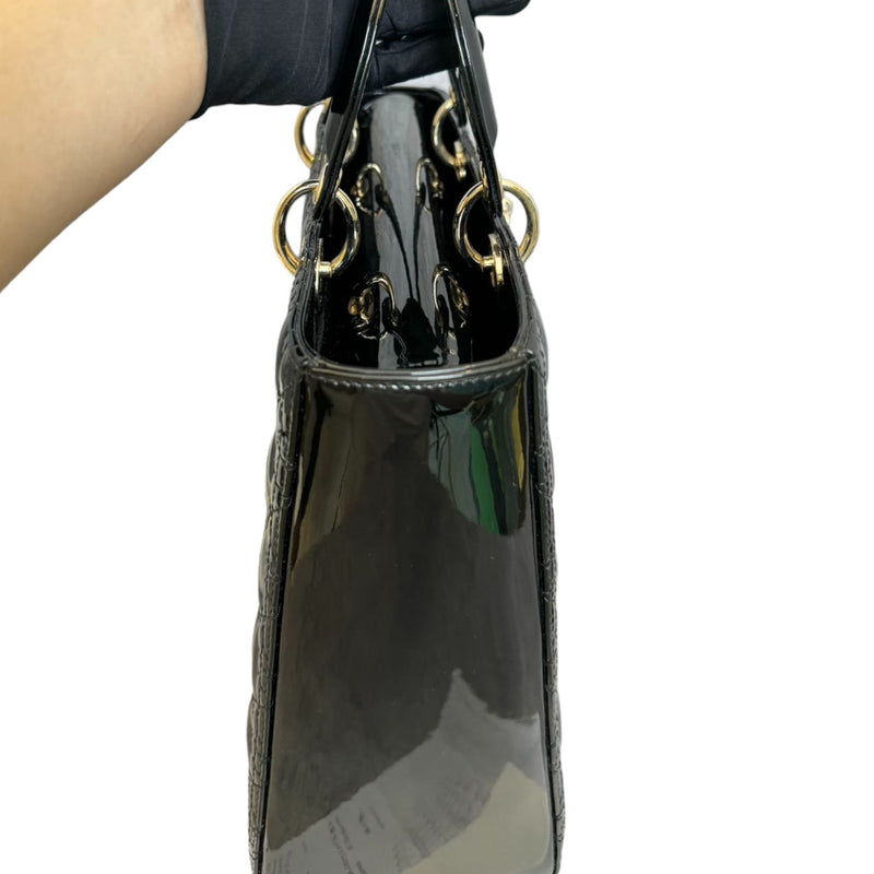 Lady Dior Large Patent Cannage Black GHW