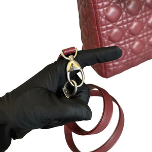 Lady Dior Medium Lambskin Cannage Burgundy SHW