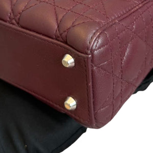 Lady Dior Mini Crystal Lambskin Burgundy SHW