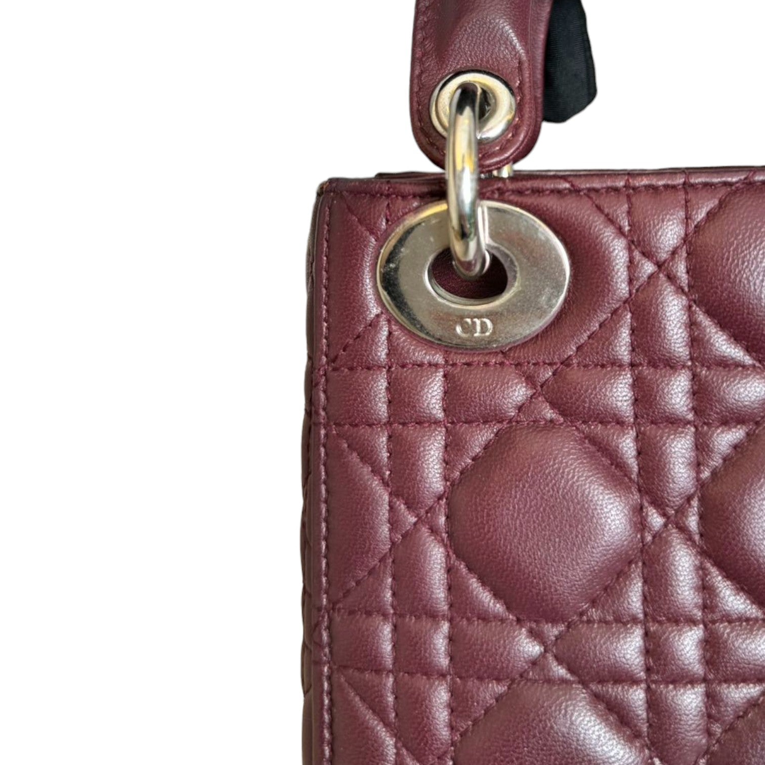 Christian Dior Lady Dior Mini Crystal Lambskin Burgundy SHW – Bag
