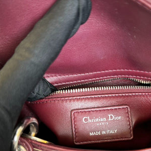 Lady Dior Mini Crystal Lambskin Burgundy SHW