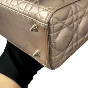 My ABCDior Lady Dior Small Lambskin Metallic Rose Gold GHW