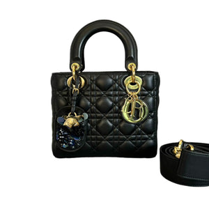 Lady Dior Small Lambskin Cannage Black GHW