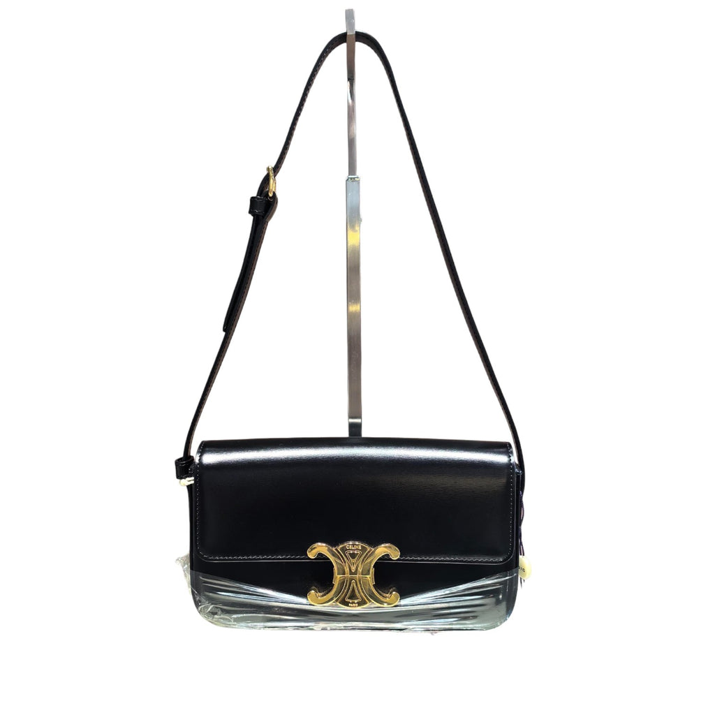 Triomphe Shoulder Shiny Calfskin Black GHW