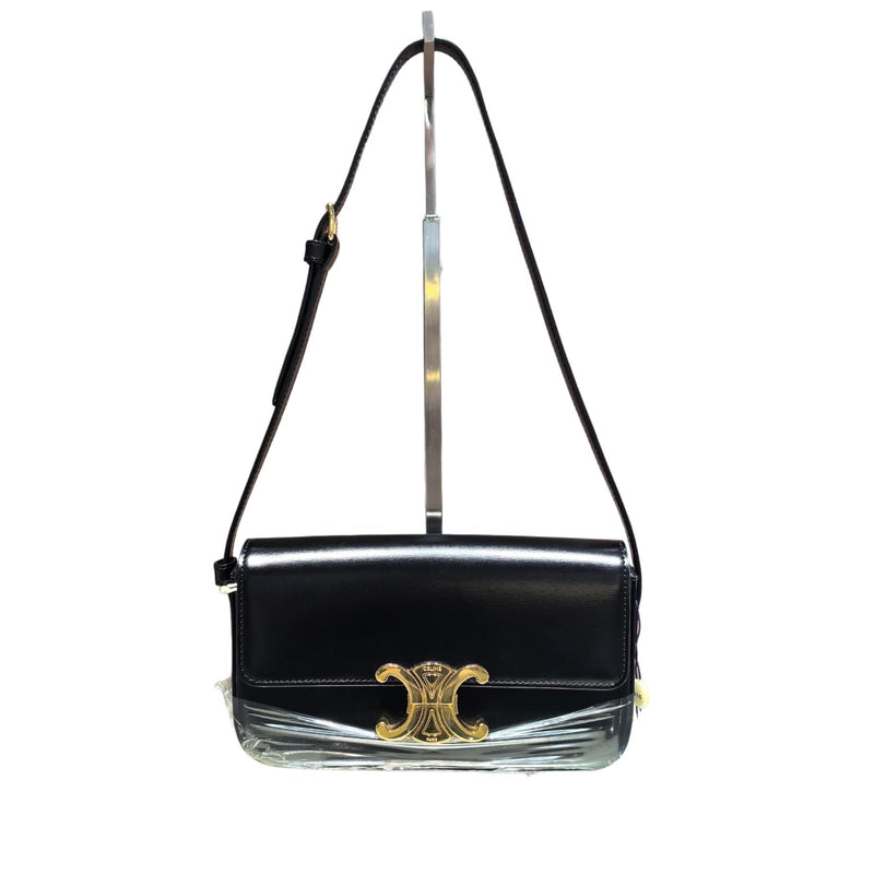 Triomphe Shoulder Shiny Calfskin Black GHW