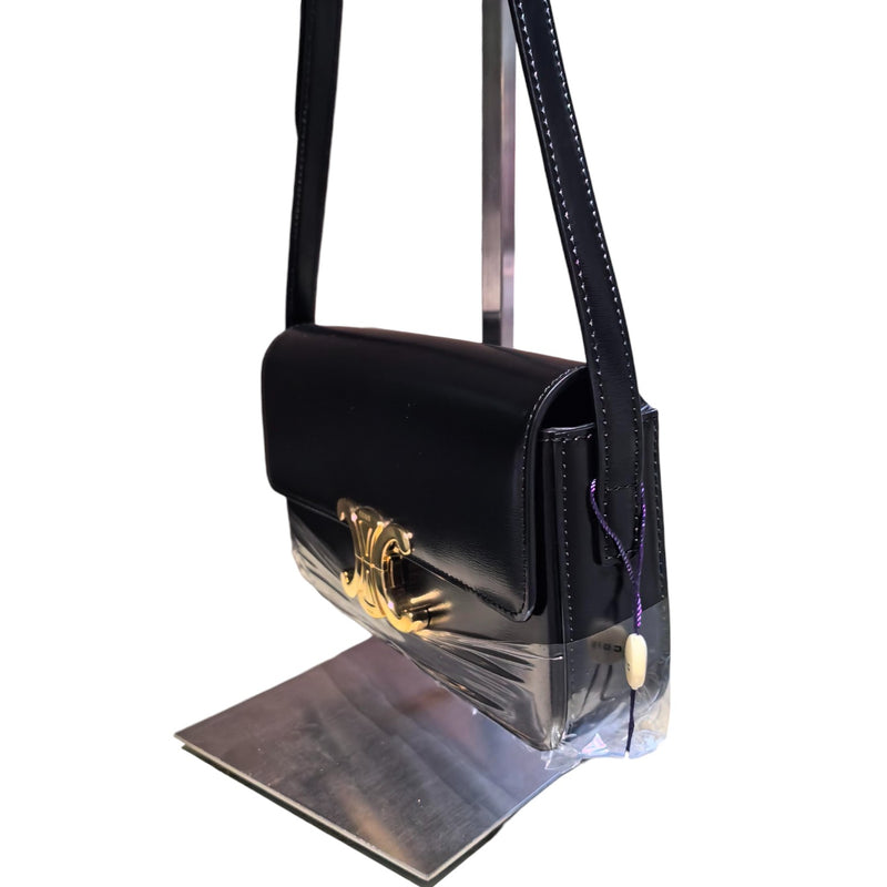 Triomphe Shoulder Shiny Calfskin Black GHW