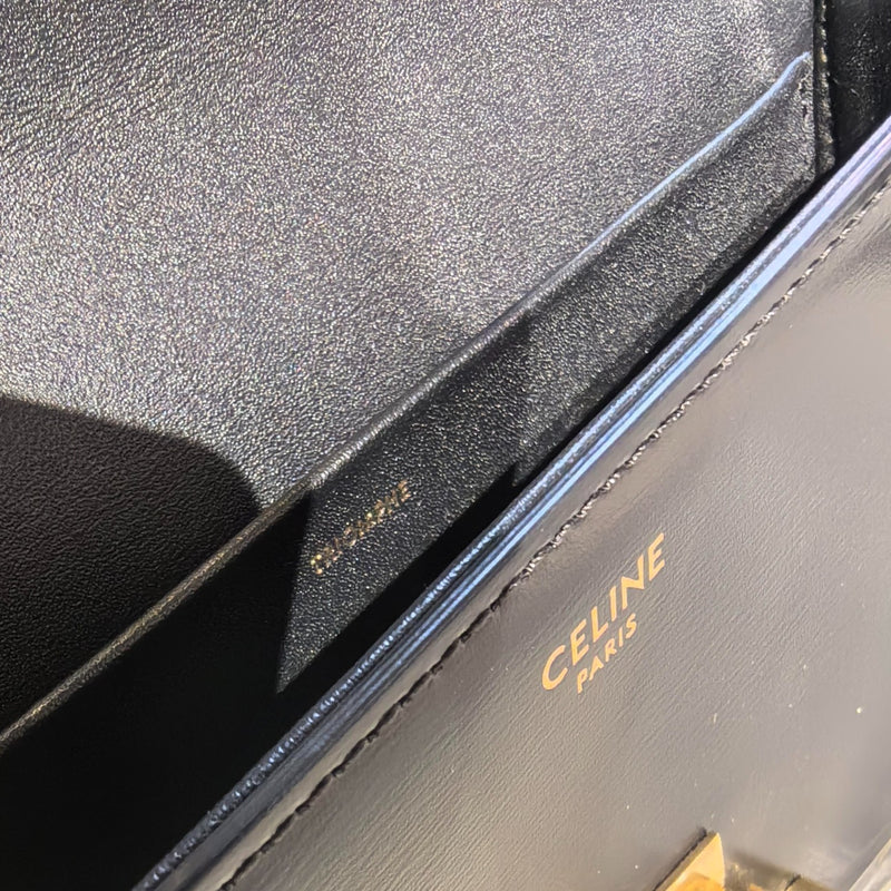 Triomphe Shoulder Shiny Calfskin Black GHW