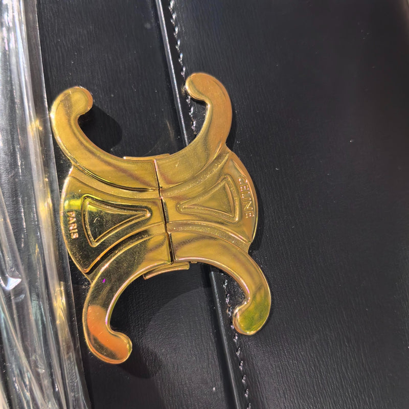 Triomphe Shoulder Shiny Calfskin Black GHW