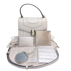 Serpenti Forever Top Handle Calfskin White GHW