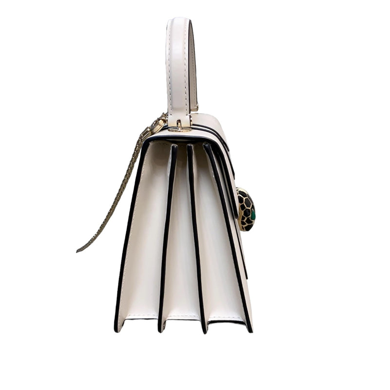 Serpenti Forever Top Handle Calfskin White GHW