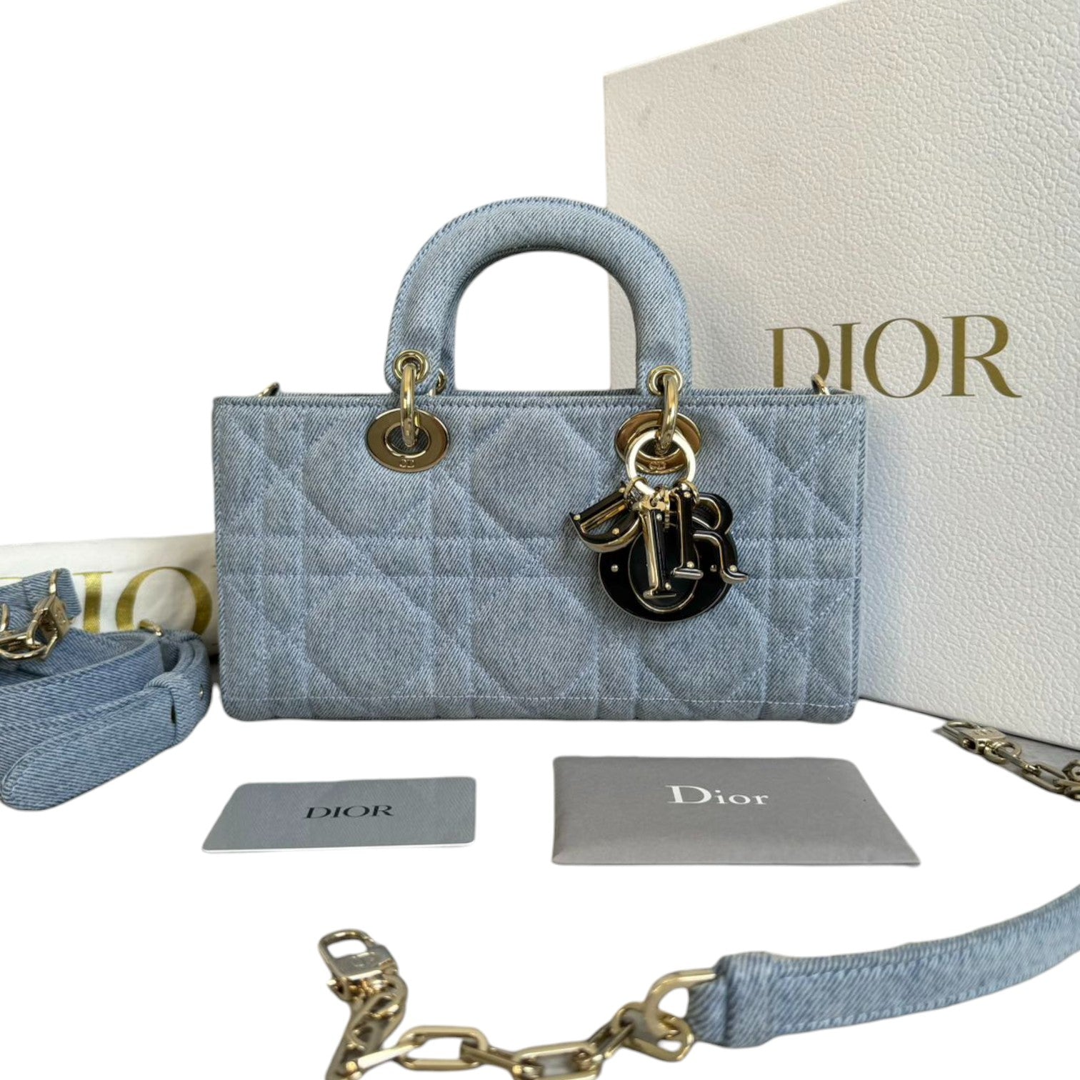 【Dior】LADY D-JOY ミディアム デニム バッグ 24SS/春夏コーデに♪】Dior☆Lady D-Joy バッグ ミディアム