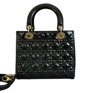Lady Dior Medium Patent Cannage Black GHW