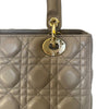 Lady Dior Medium Lambskin Cannage Grey GHW