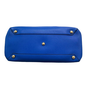 Banner Tote Slate Medium Derby Calfskin Blue GHW