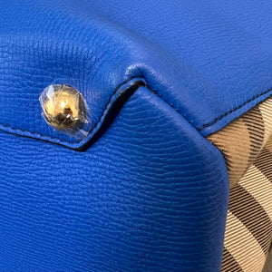 Banner Tote Slate Medium Derby Calfskin Blue GHW