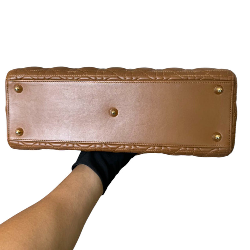 Lady Dior Lambskin Cannage Brown GHW