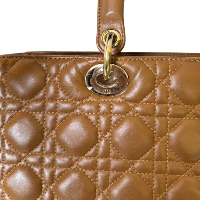 Lady Dior Lambskin Cannage Brown GHW