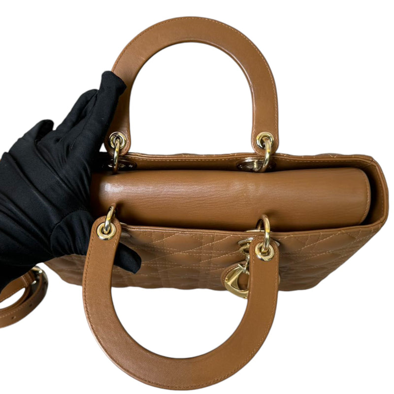 Lady Dior Lambskin Cannage Brown GHW