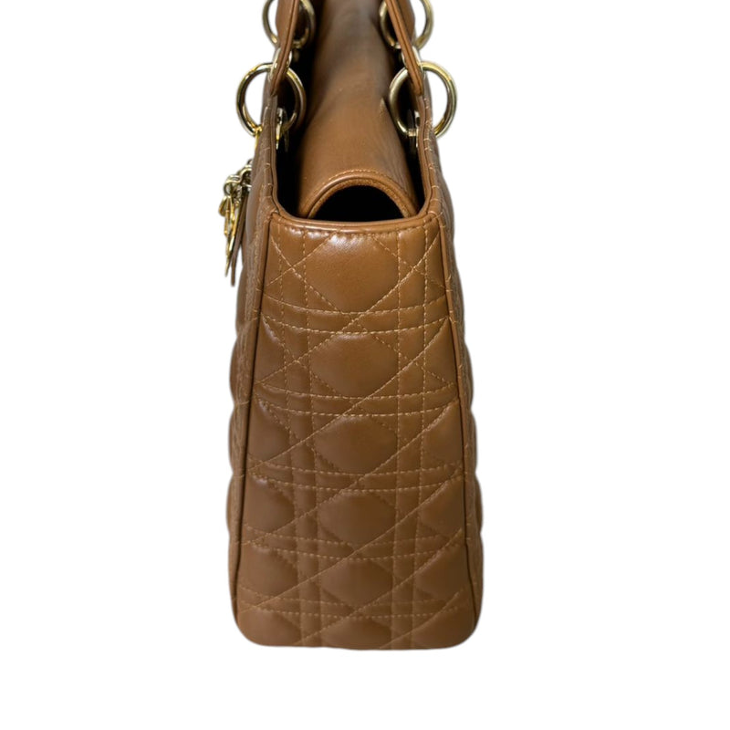 Lady Dior Lambskin Cannage Brown GHW