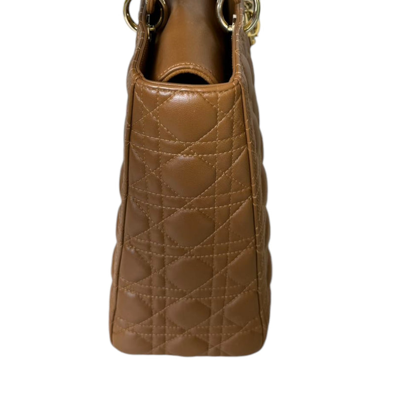 Lady Dior Lambskin Cannage Brown GHW