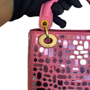 Lady Dior Mosaic of Mirrors Mini Calfskin Pink GHW