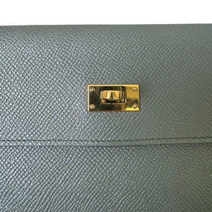 Kelly Long Wallet Epsom Leather Grey GHW