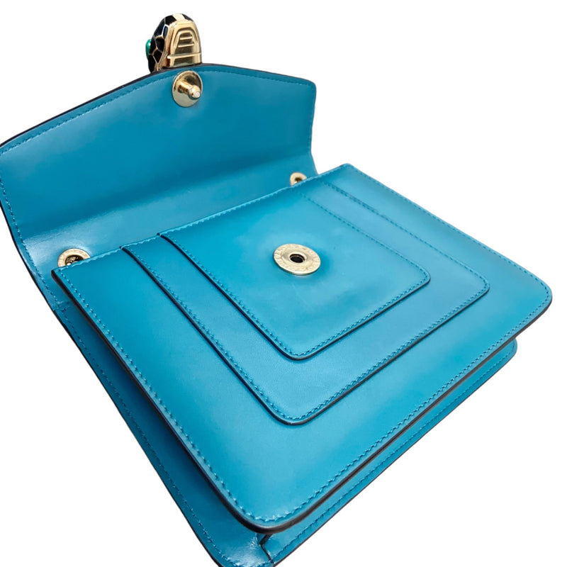Serpenti Forever Mini Crossbody Calfskin Quilted Green GHW