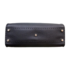 Peekaboo Iconic Satchel Peekaboo Medium Grained Calfskin Black SHW