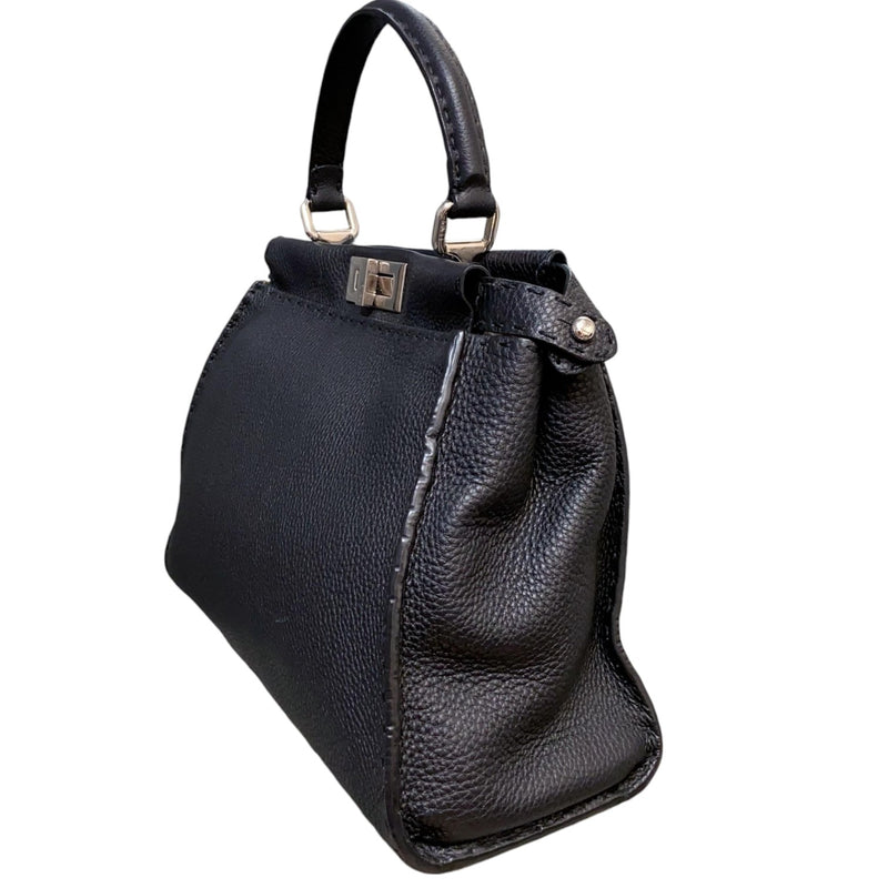 Peekaboo Iconic Satchel Peekaboo Medium Grained Calfskin Black SHW