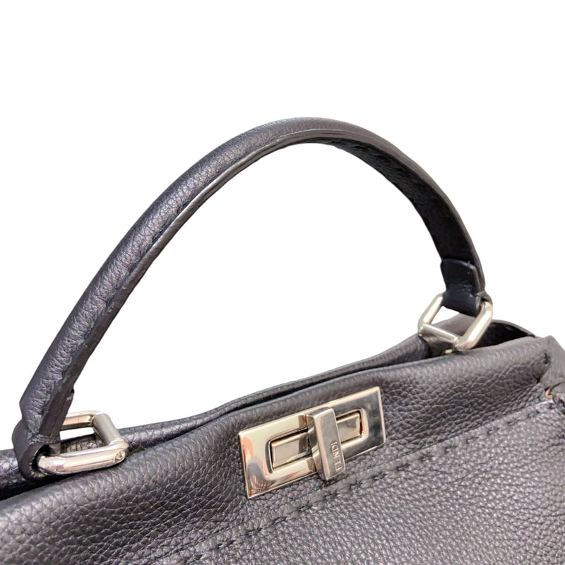 Peekaboo Iconic Satchel Peekaboo Medium Grained Calfskin Black SHW