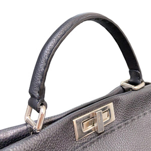 Peekaboo Iconic Satchel Peekaboo Medium Grained Calfskin Black SHW