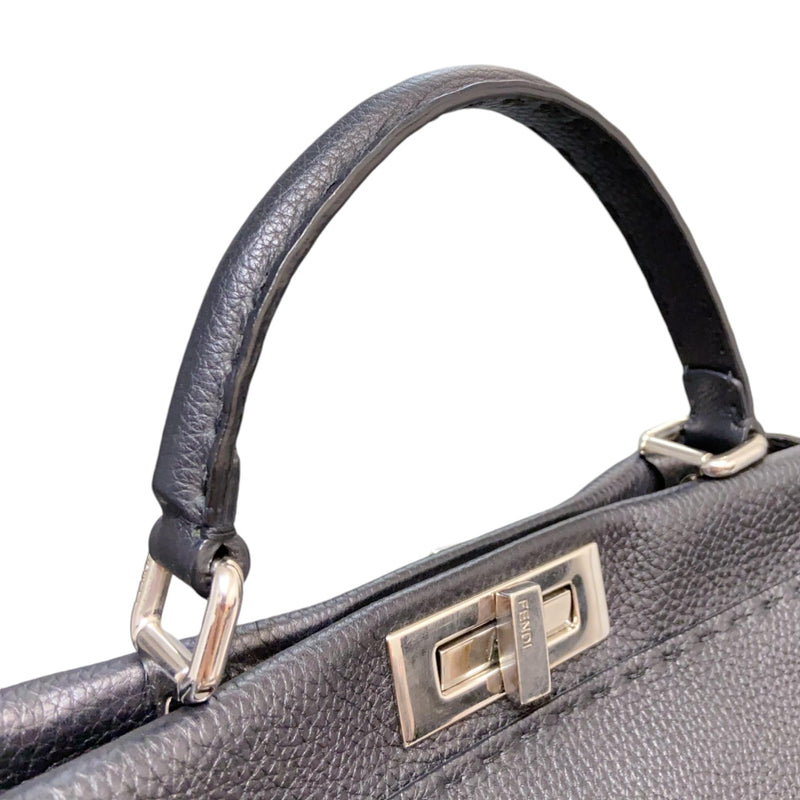 Peekaboo Iconic Satchel Peekaboo Medium Grained Calfskin Black SHW