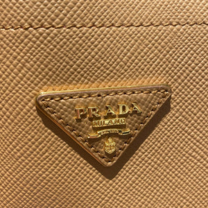 Double Bag Medium Saffiano Cuir Caramel GHW
